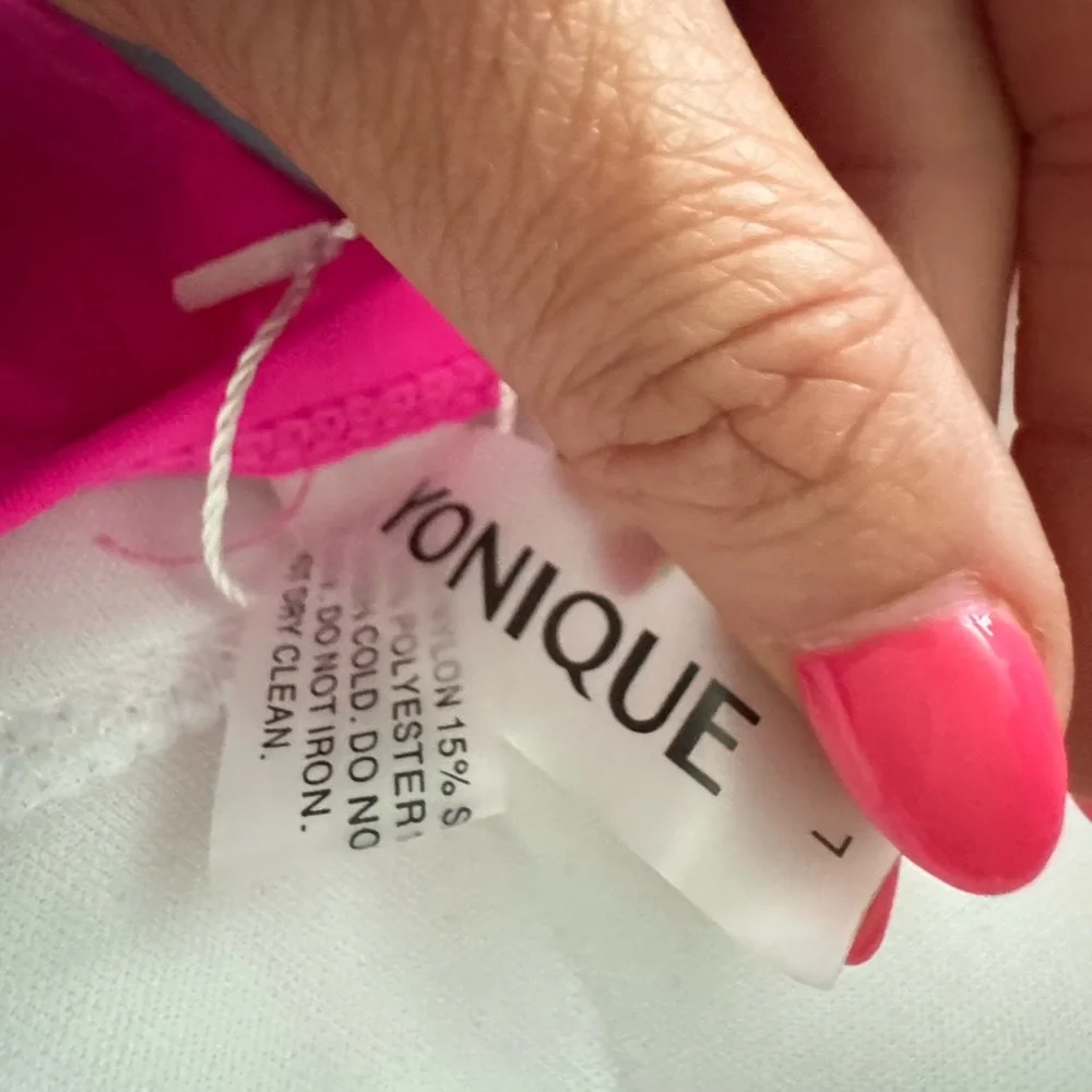 NWT- YONIQUE Retro Slimming Tummy Control One Piece Bathing Suit Pink